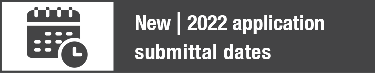 image: 2022 Application Submittal Dates