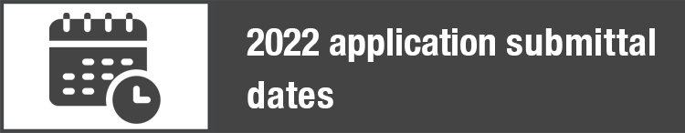 image: 2022 Application Submittal Dates