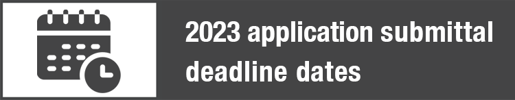 image: 2023 Application Submittal Dates